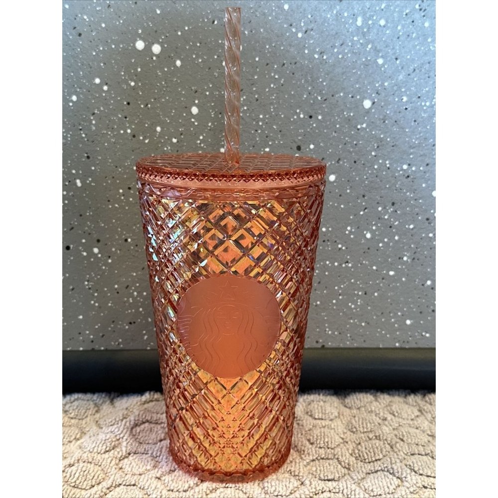 NEW Starbucks 2021 Holiday Jeweled Studded Tumbler Grande 16 oz (Rose Gold)